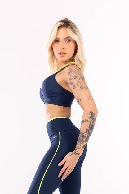 Top + Pants (Navy Blue / Neon Yellow)
