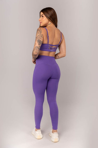 Top + Leggings with Back Cutouts (Violet)