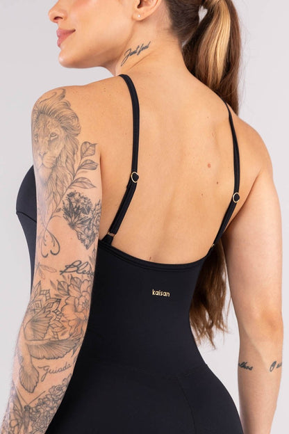 Romper with Unique Adjustable Straps (Black)