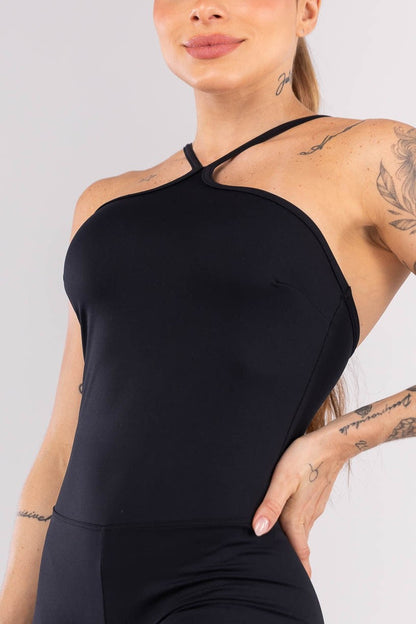 Romper with Unique Adjustable Straps (Black)