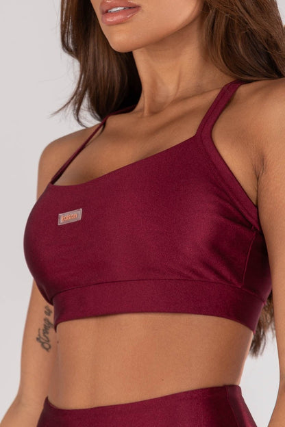 Shorts + Top with Crossed Straps (Burgundy)