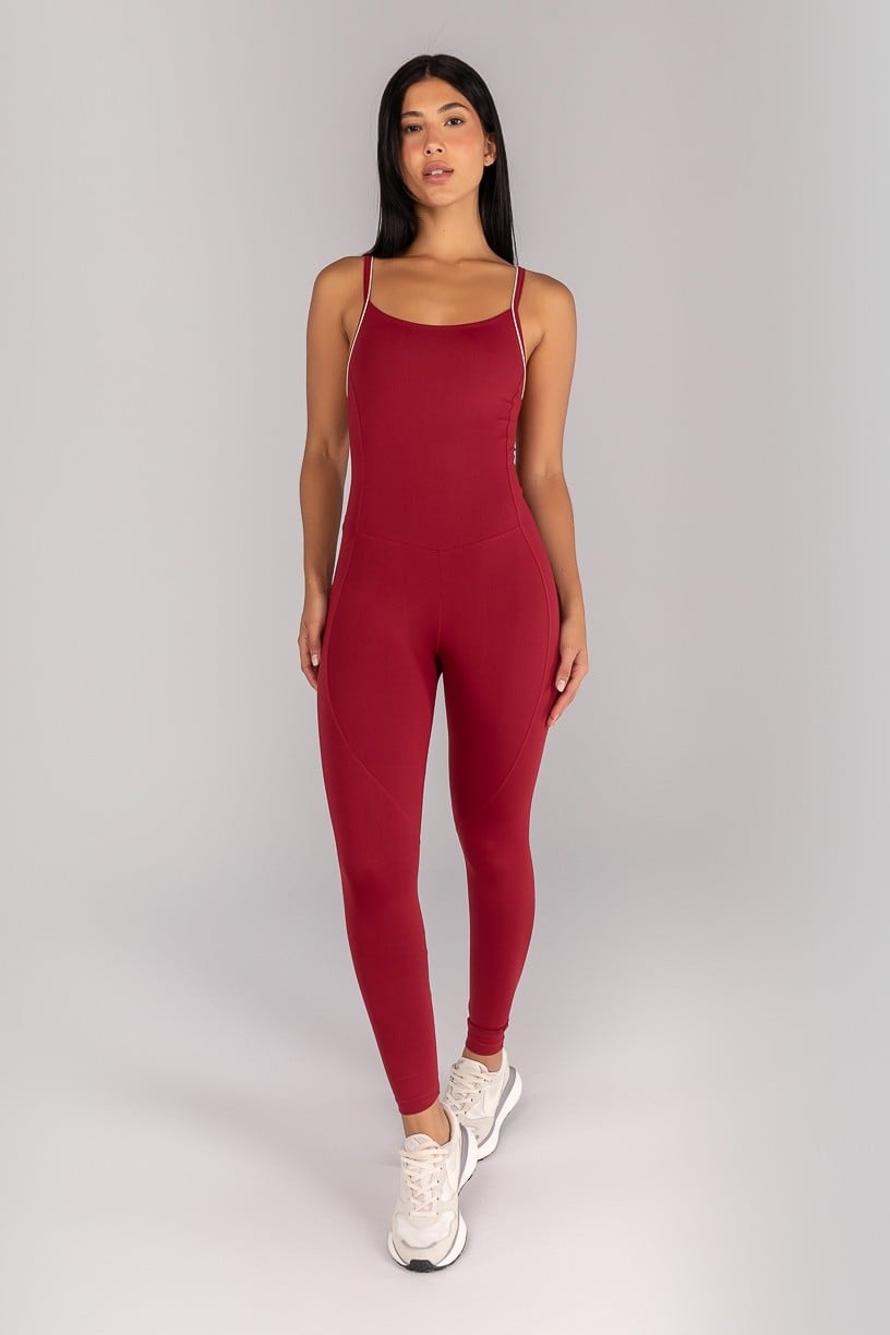 Standard Jumpsuit (Burgundy / Off-White)