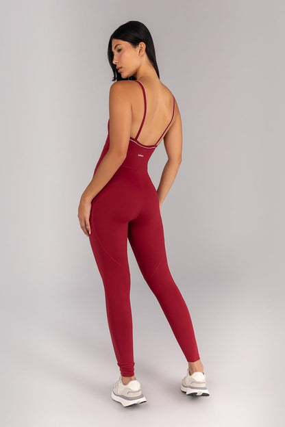 Standard Jumpsuit (Burgundy / Off-White)