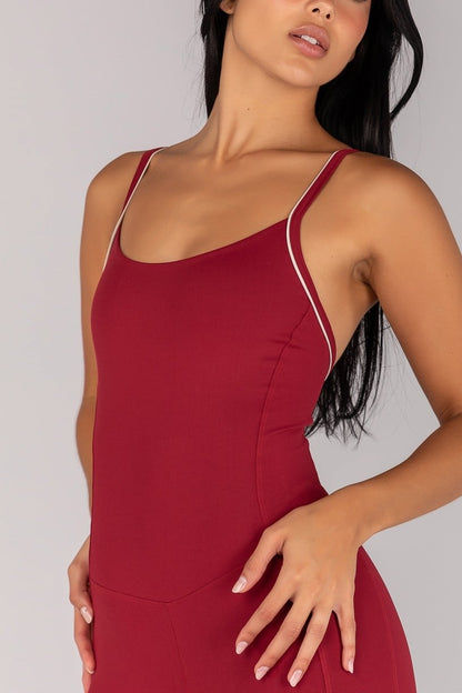 Standard Jumpsuit (Burgundy / Off-White)
